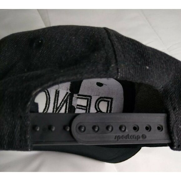 Reno Nevada Black Denim Snapback Baseball Hat Cap EUC Suede Feel Bill - Picture 5 of 5